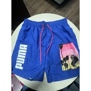 Puma Photoreal Volley Swim Trunks Men's L Large Board Shorts Surf Beachwear